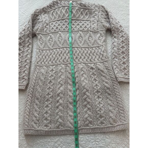 Inis Crafts long zip up cardigan, 100% Wool size M, Beige. - Picture 5 of 6